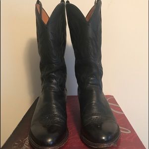 Lucchese Black Lonestar Calf Cowboy Boots